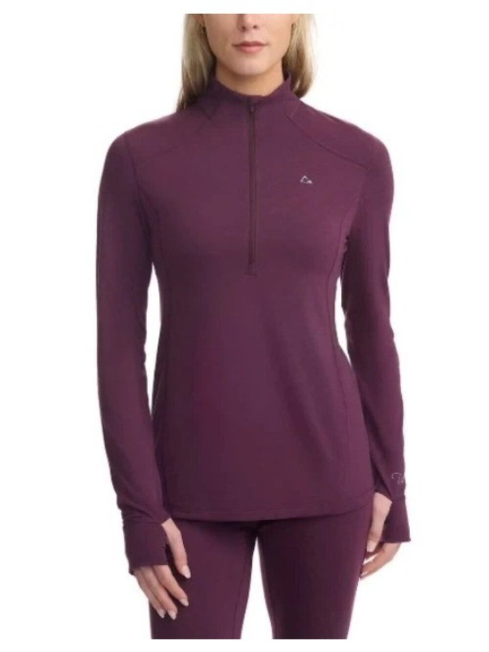 NWT Paradox Women's L Merino Blend Base Top L Purple Long Sleeve Mock neck P0828